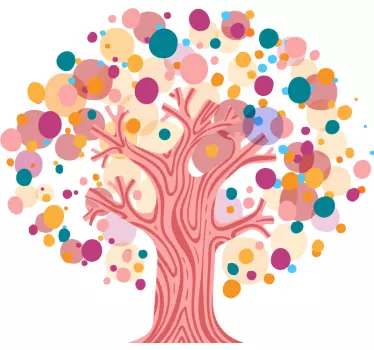 Tree of life multicolored tree wall decal - TenStickers