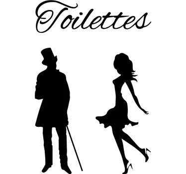 Toilet silhouettes man and woman shower sticker - TenStickers