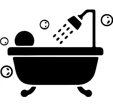 Health and beauty sticker bathtub shower experience - TenStickers