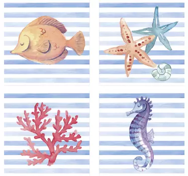 Sea life tile sticker - TenStickers