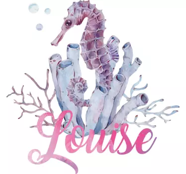 Seahorse coral customization sticker - TenStickers