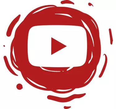 Youtube Drawn Logo window decal - TenStickers