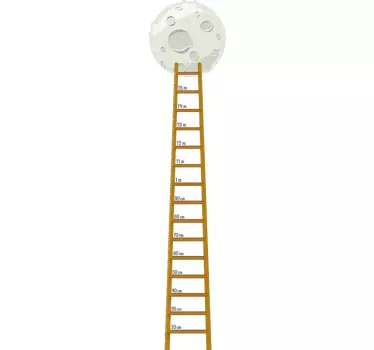 Ladder to the Moon Height Chart Decal - TenStickers