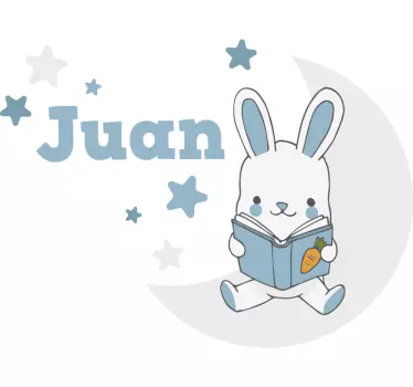 Wall sticker for kids bunny reading book - TenStickers