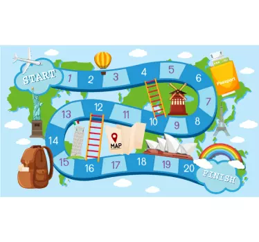 board game round the world decals for furniture - TenStickers