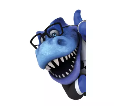 Fun trex 3d illustration window decal - TenStickers