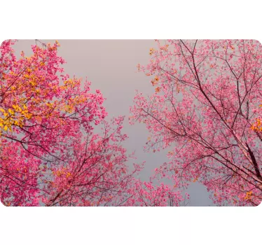 Pink trees laptop sticker - TenStickers