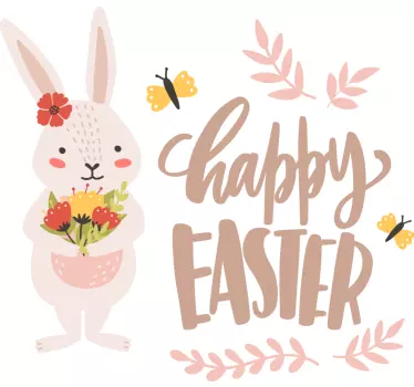 Happy Easter butterflies wall decor - TenStickers