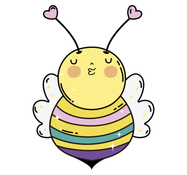 Rainbow bee bike bike Decal - TenStickers