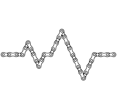 Cycle Chain heart beat bike Decal - TenStickers