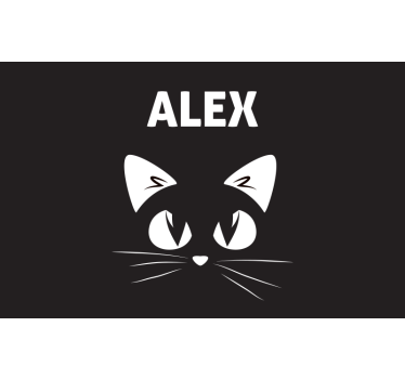 Cat silhouette on black background laptop stickers - TenStickers
