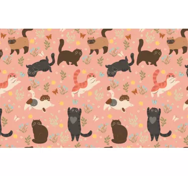 Laptop skin with playful cat designs - TenStickers