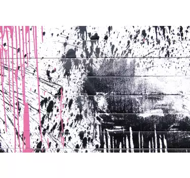 Black pink color spray laptop stickers - TenStickers