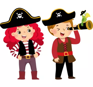 Pirate assault illustration wall art decal - TenStickers