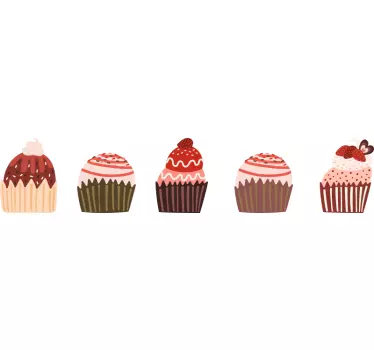 Cupcakes  border decal - TenStickers