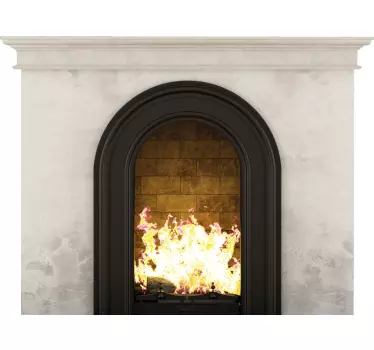 White fireplace visual effects wall sticker - TenStickers