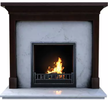 Marble texture fireplace 3d wall sticker - TenStickers