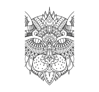 cat illustration mandala window decal - TenStickers