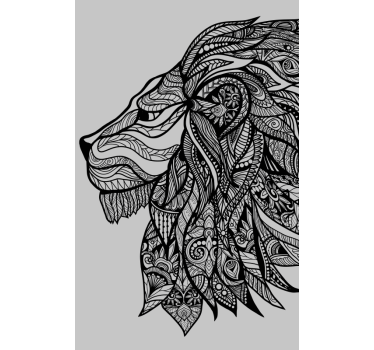decorative mandala lion head window sticker - TenStickers