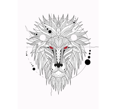 geometrical lion design window film - TenStickers