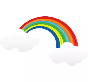 Rainbow with Clouds Kids Sticker - TenStickers