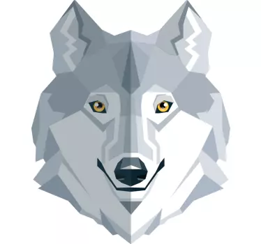 Window sticker geometric wolf face - TenStickers