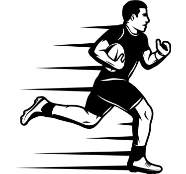 Runing player witth the ball rugby sticker - TenStickers