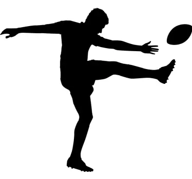 Rugby Player Kicking Silhouette rugby decal - TenStickers