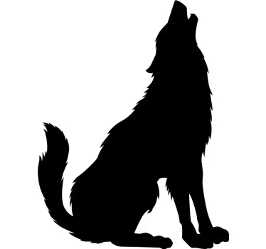 Monocolor wolf howling wild animal decal - TenStickers