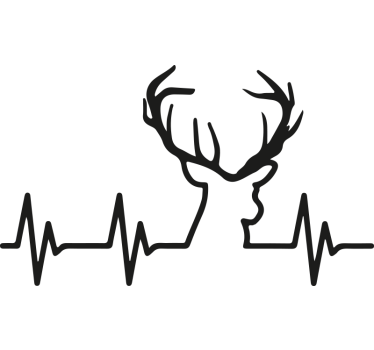 Stag heartbeat car decal - TenStickers