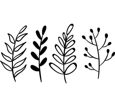 Leaf sketches laptop stickers - TenStickers