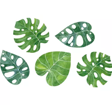 Leaf watercolour variety plant decal - TenStickers