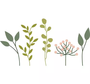 Leaf neutral colours plant decals - TenStickers