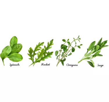 Leaf realistic herbs plant decals - TenStickers