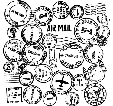 Passport Stamps Travel Sticker - TenStickers