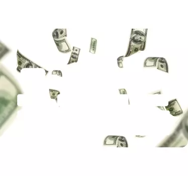Hundred dollar bill falling bank card sticker - TenStickers