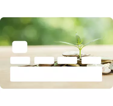 Planting trees coin pile bank card decal - TenStickers