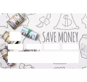 Doodle financial save money bank card sticker - TenStickers