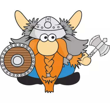 Music sticker cartoon viking design - TenStickers