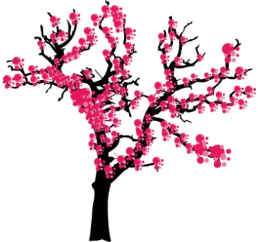 Spring Japanese Tree Wall Sticker - TenStickers