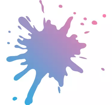 Splash color pink and blue shade wall art sticker - TenStickers