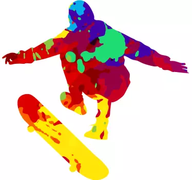 Splash color colorful skater vinyl wall art - TenStickers