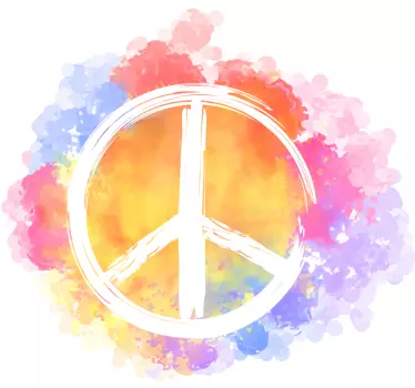 Splash color colorful peace mark vinyl wall art - TenStickers