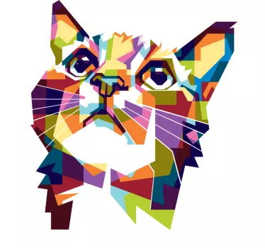 Splash color colorful cat vinyl wall art - TenStickers