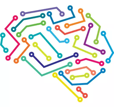 Connected brain office wall sticker - TenStickers