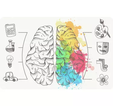 Vibrant brain idea laptop skin - TenStickers