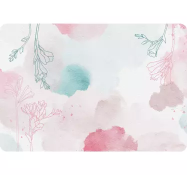 Floral watercolor motif laptop skin - TenStickers