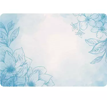 Blue powder pastel flower laptop stickers - TenStickers