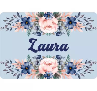 Beautiful banner floral leaves laptop stickers - TenStickers