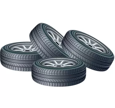 Four Tyres Wall Sticker - TenStickers
